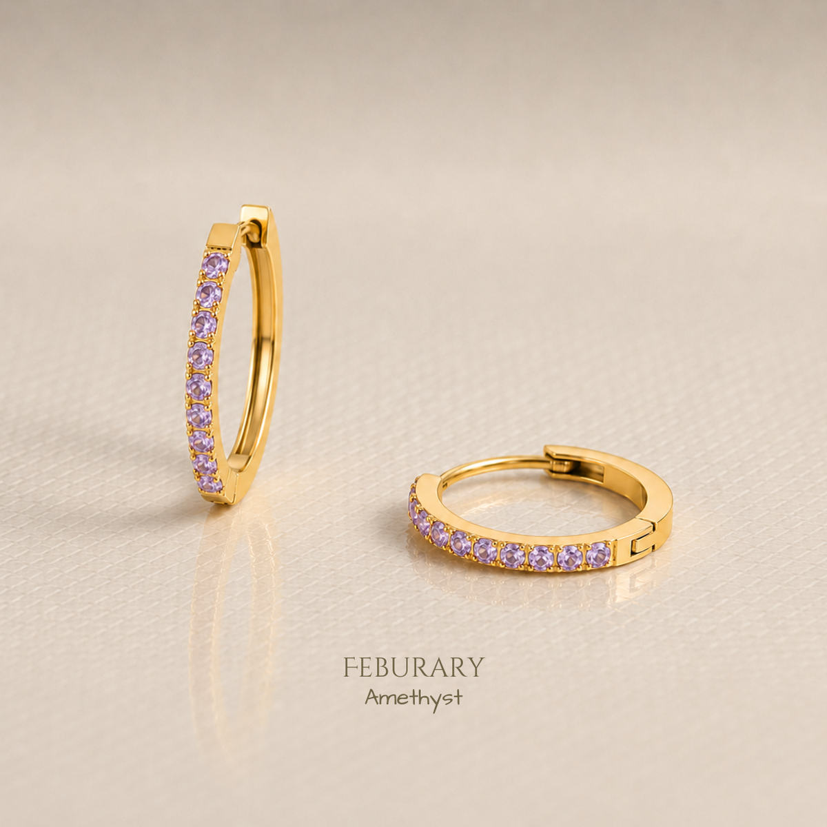 Vivre Birthstone Huggies