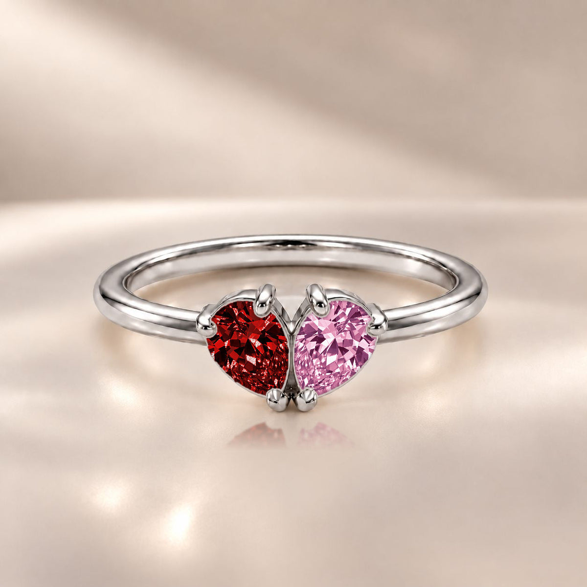 Demi Heart Ring - Silver Finish