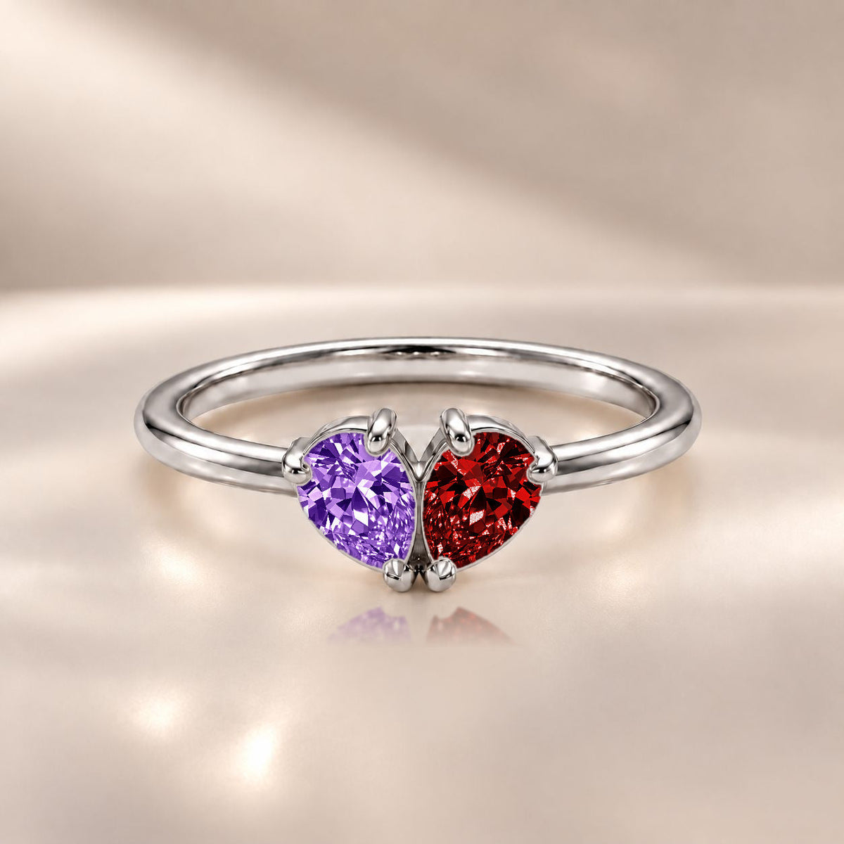 Demi Heart Ring - Silver Finish