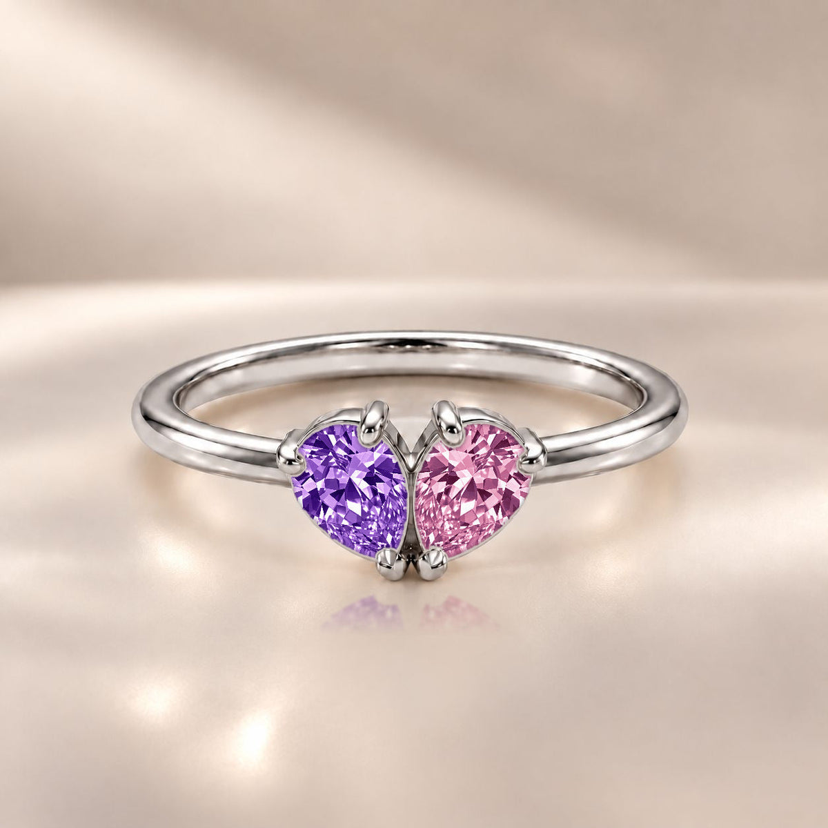 Demi Heart Ring - Silver Finish