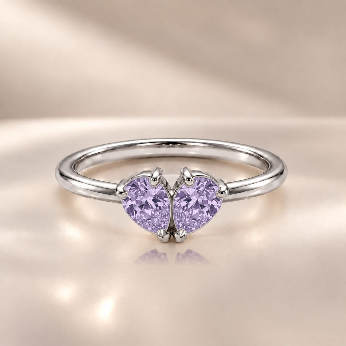 Demi Heart Ring - Silver Finish