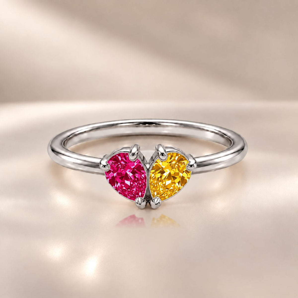 Demi Heart Ring - Silver Finish