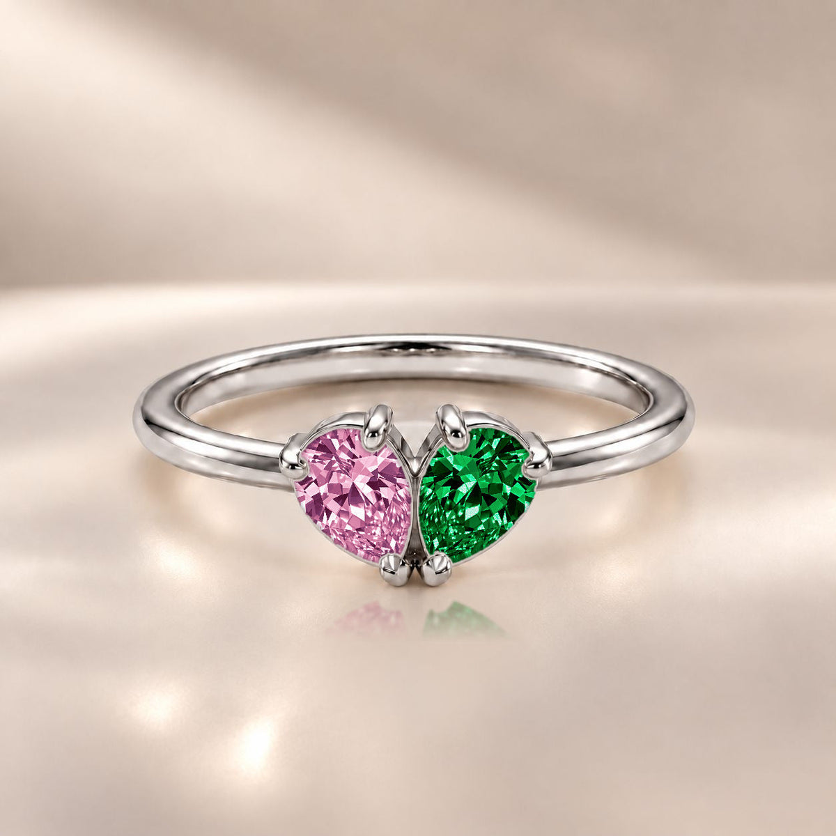 Demi Heart Ring - Silver Finish