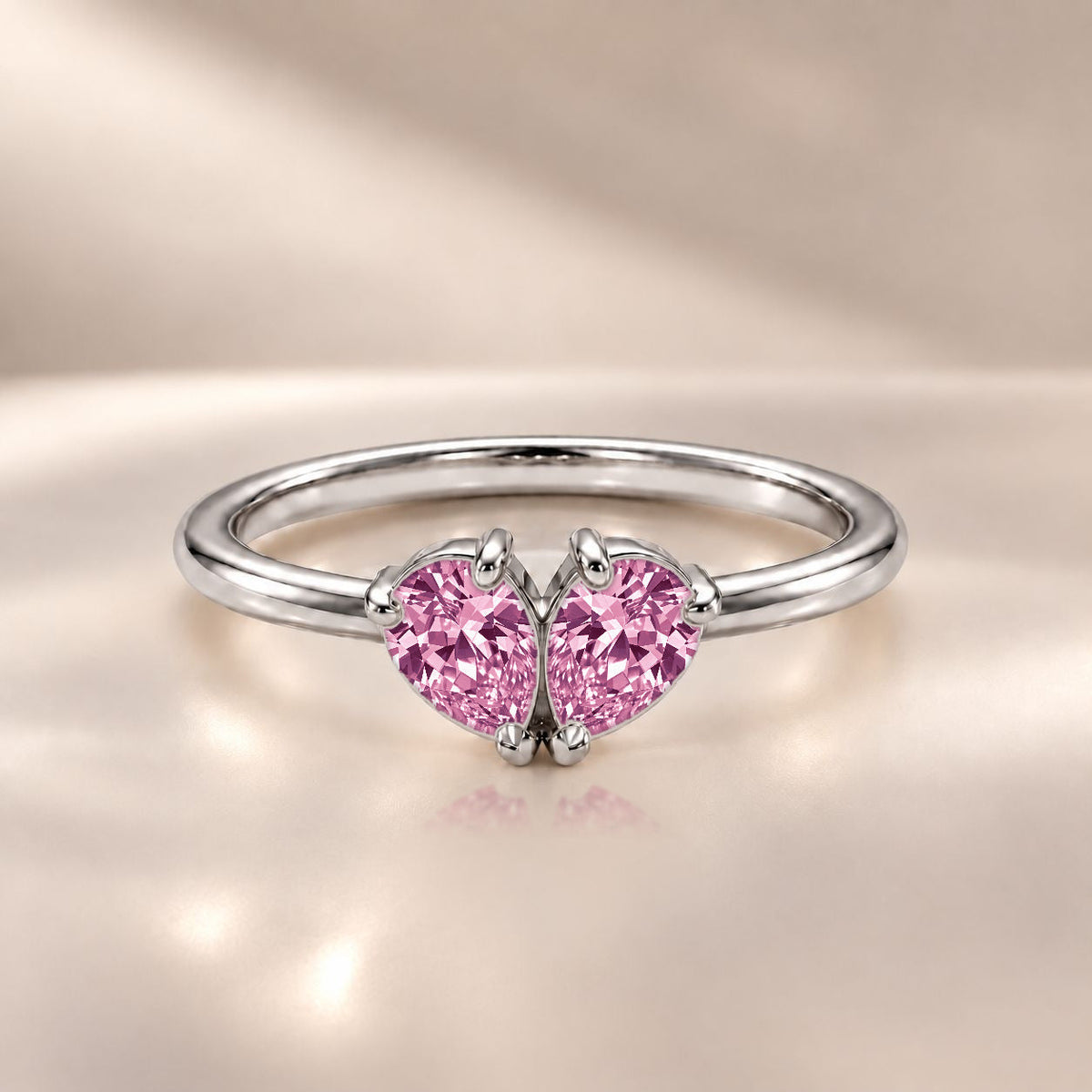 Demi Heart Ring - Silver Finish