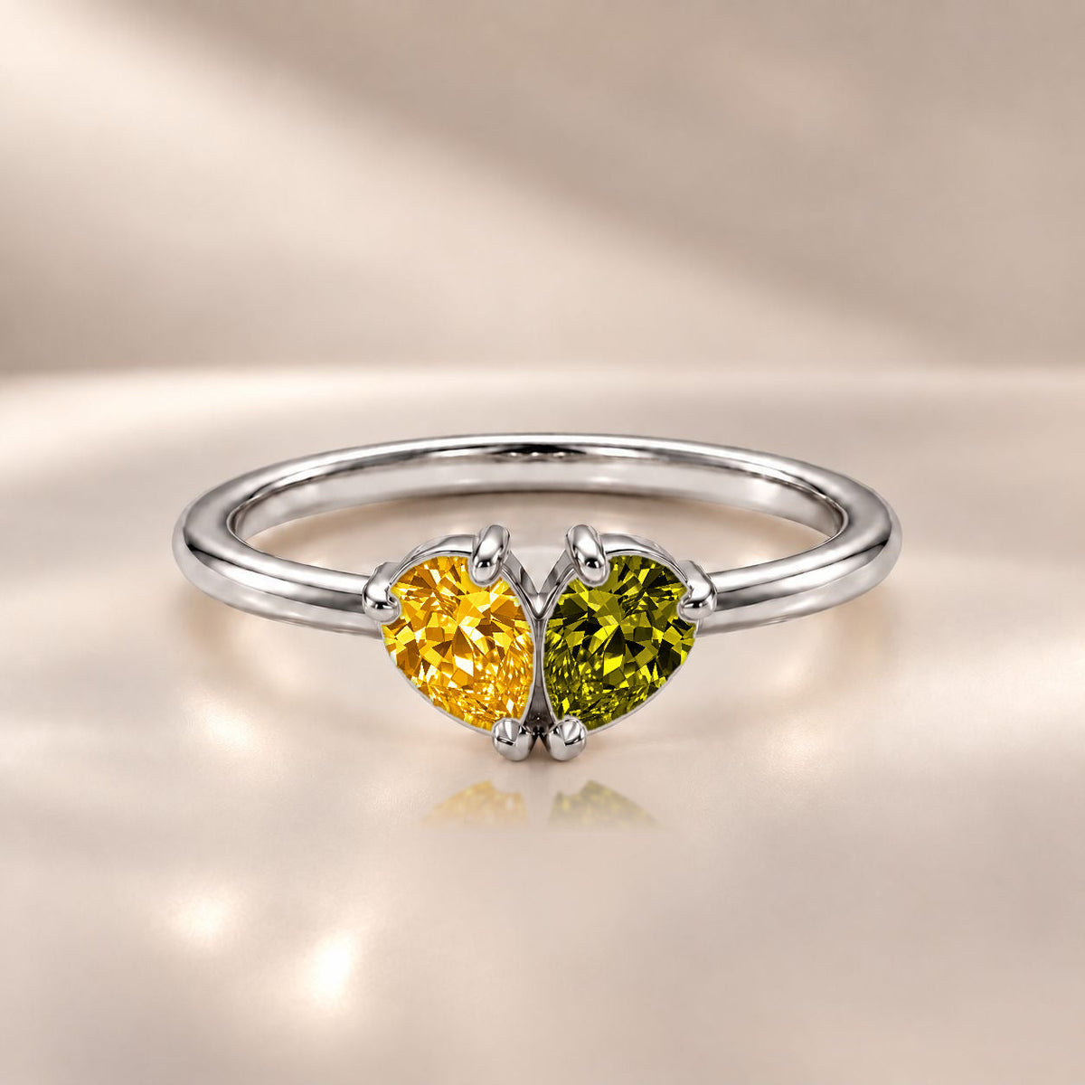 Demi Heart Ring - Silver Finish