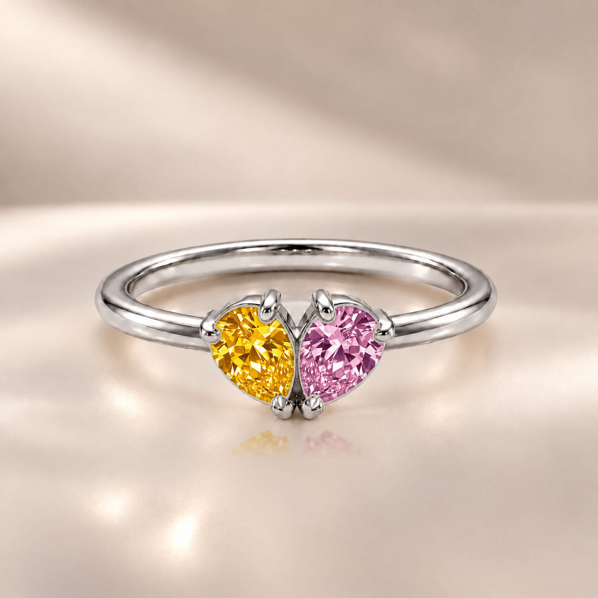 Demi Heart Ring - Silver Finish