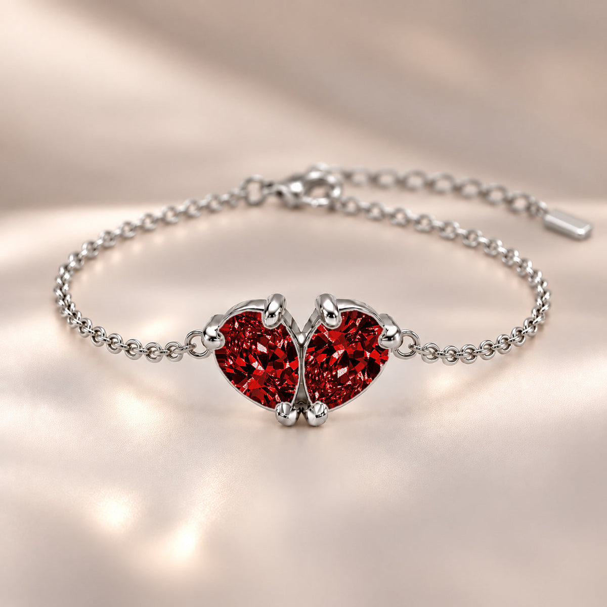 Demi Heart Bracelet - Silver Finish