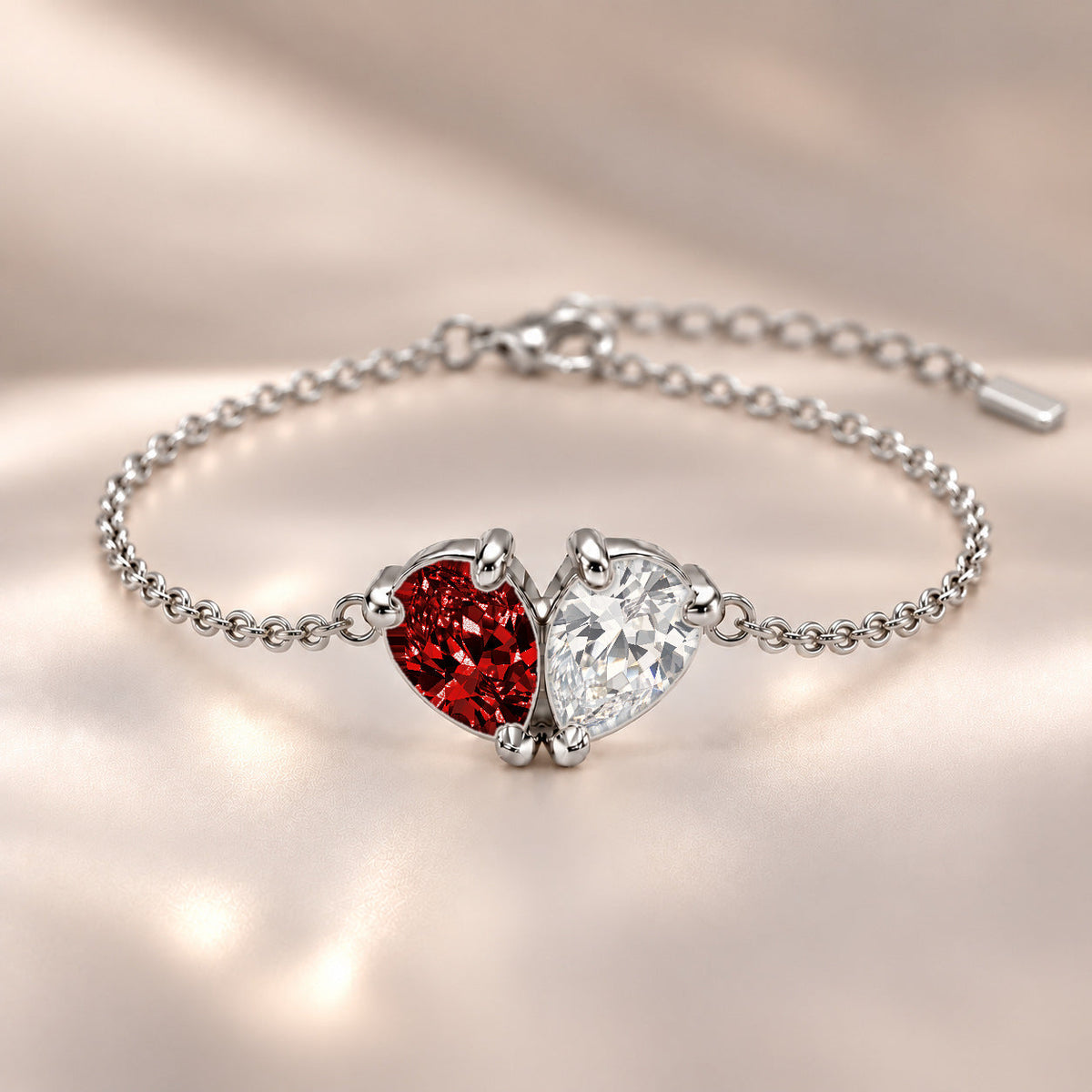 Demi Heart Bracelet - Silver Finish