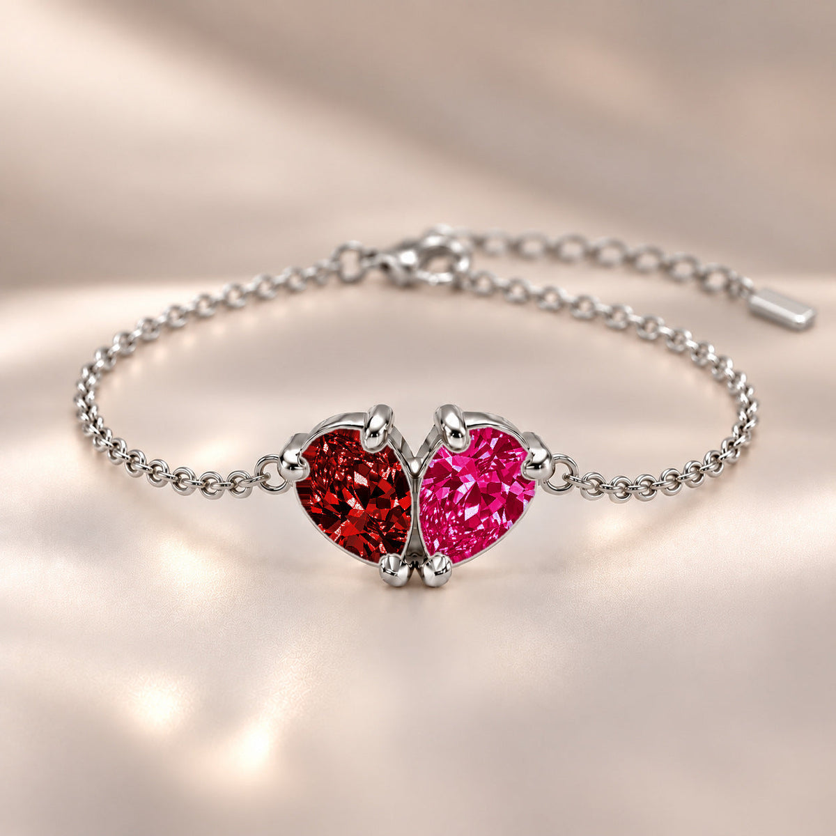 Demi Heart Bracelet - Silver Finish