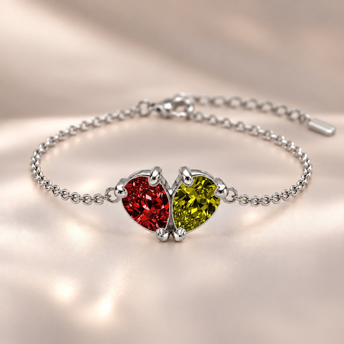 Demi Heart Bracelet - Silver Finish