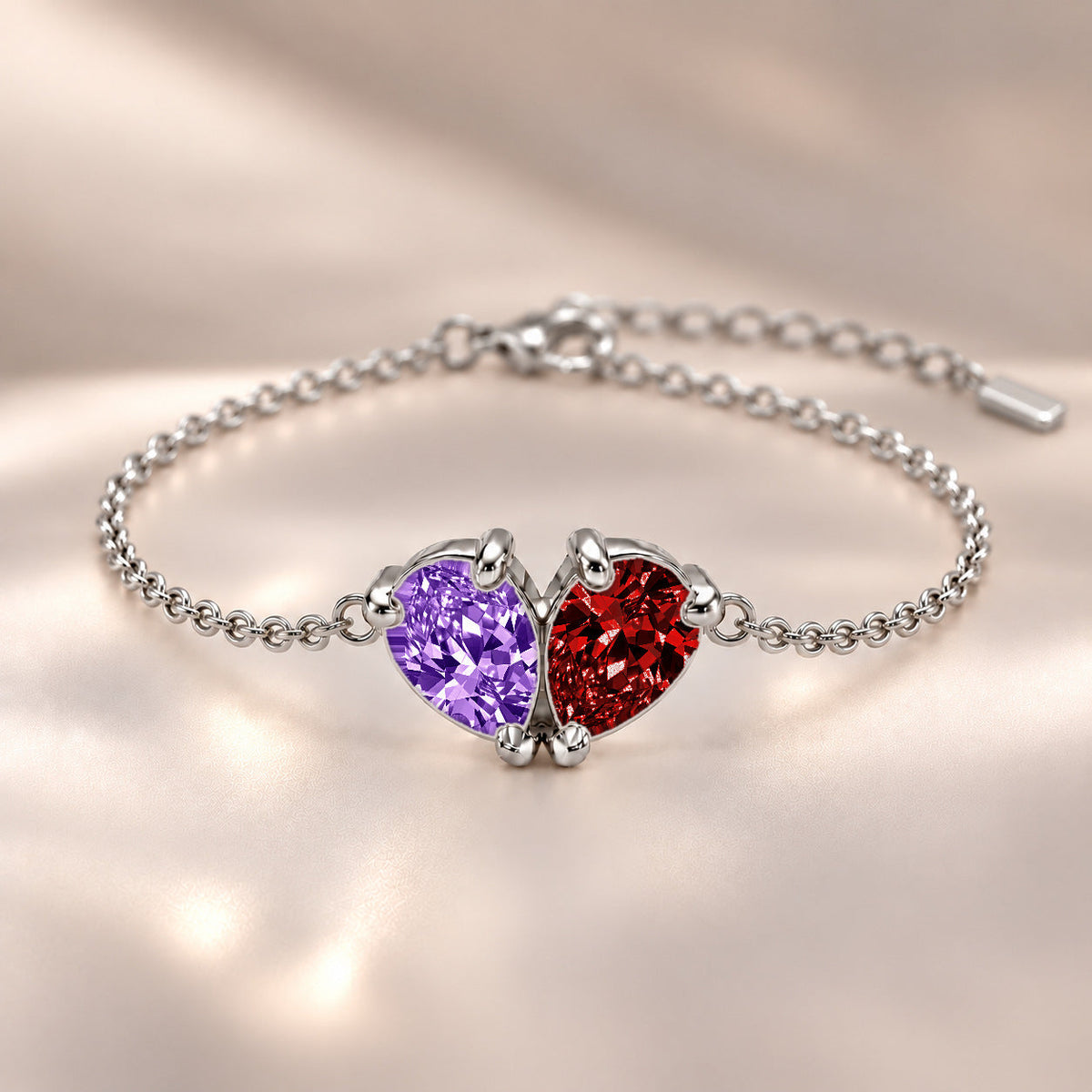 Demi Heart Bracelet - Silver Finish