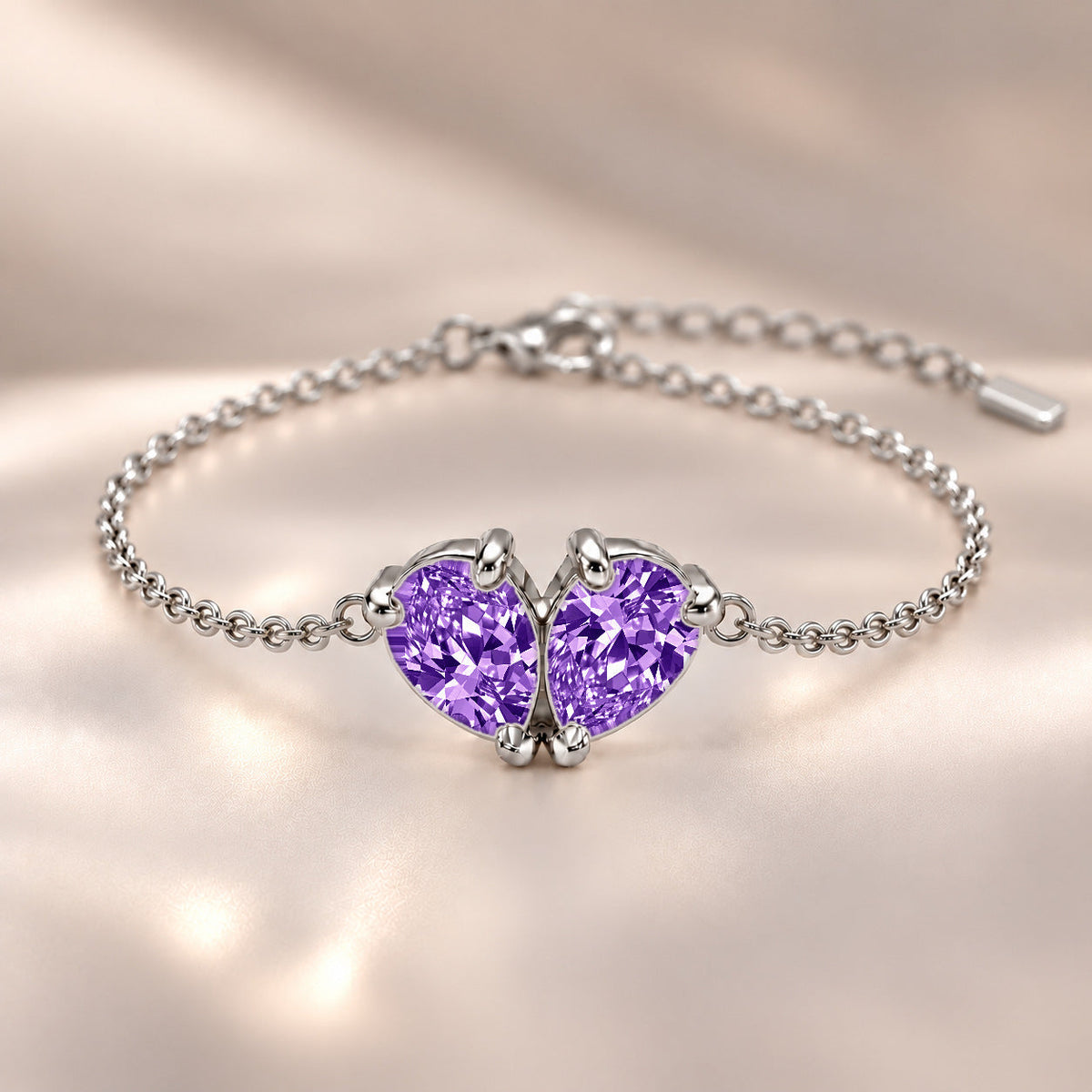 Demi Heart Bracelet - Silver Finish