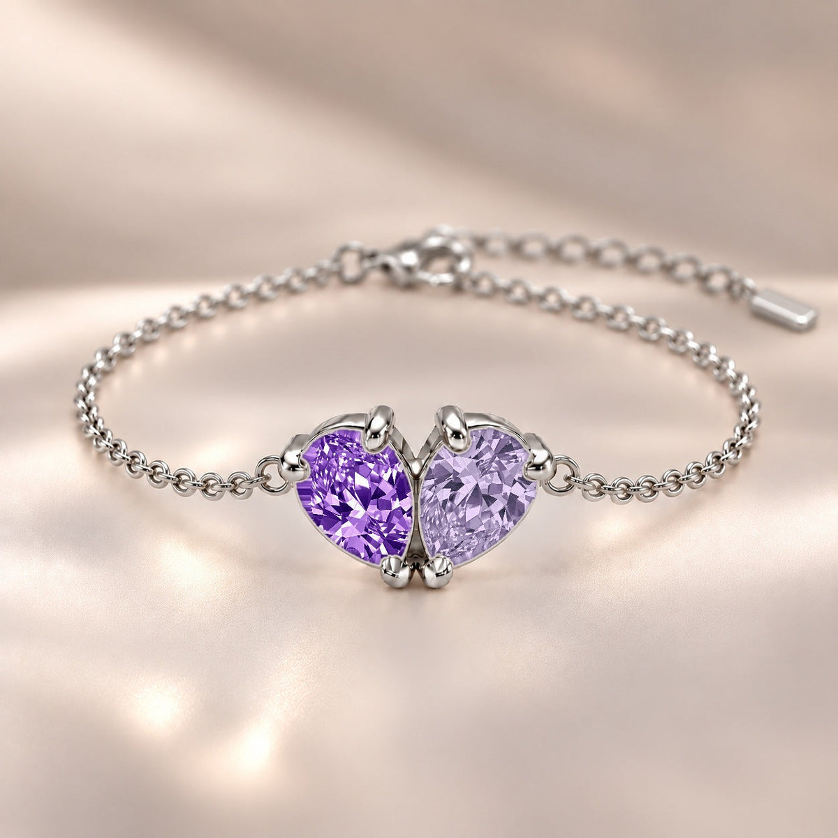 Demi Heart Bracelet - Silver Finish