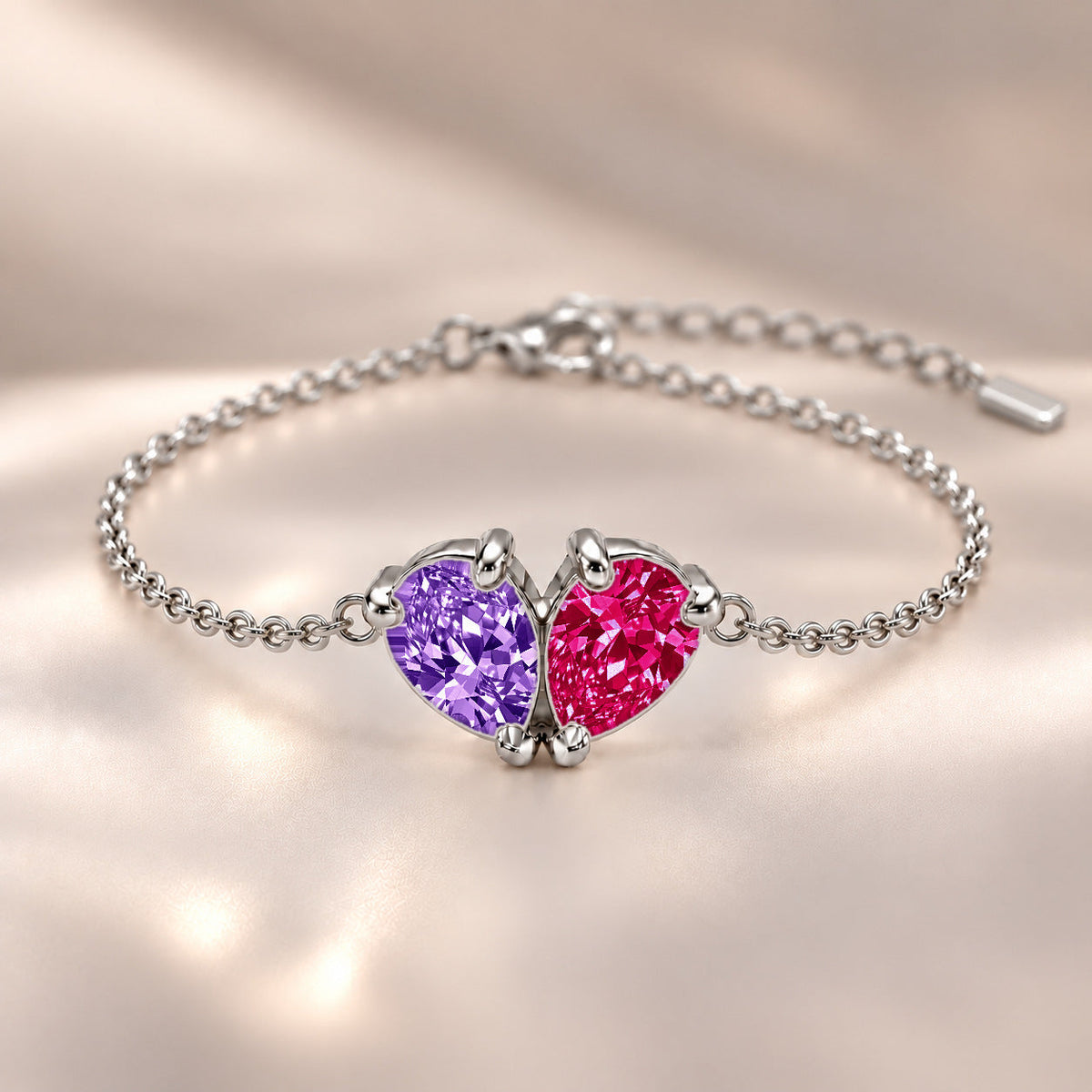 Demi Heart Bracelet - Silver Finish