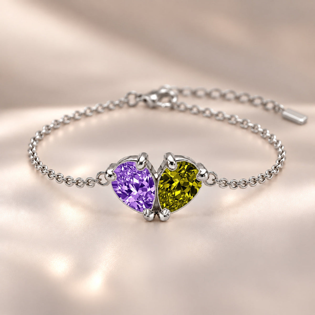 Demi Heart Bracelet - Silver Finish