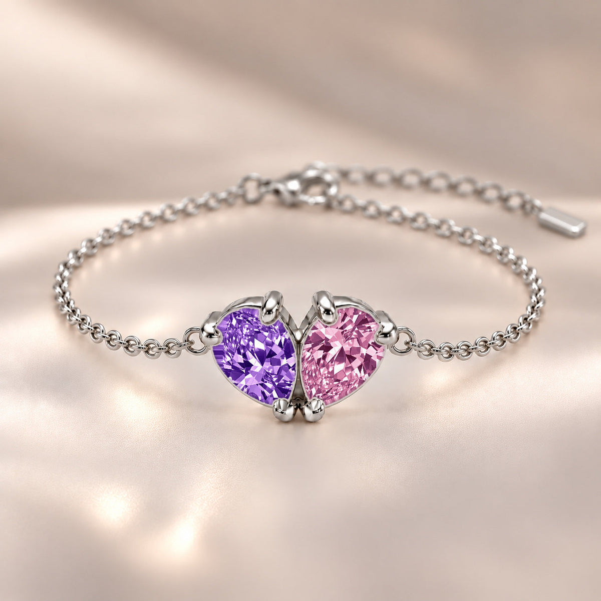Demi Heart Bracelet - Silver Finish