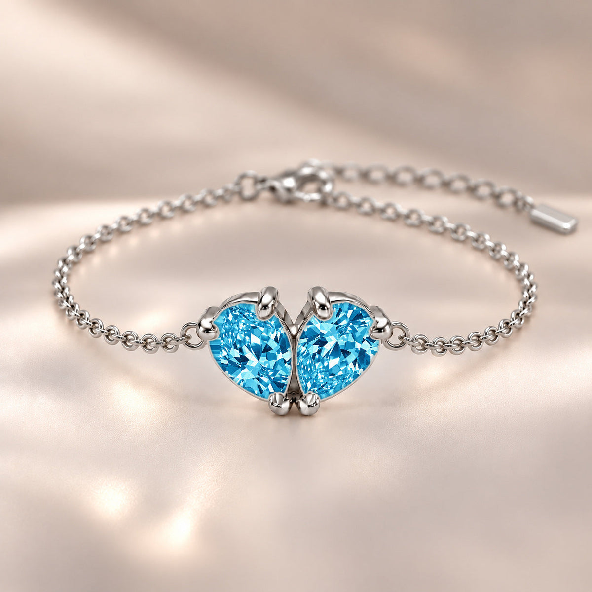 Demi Heart Bracelet - Silver Finish