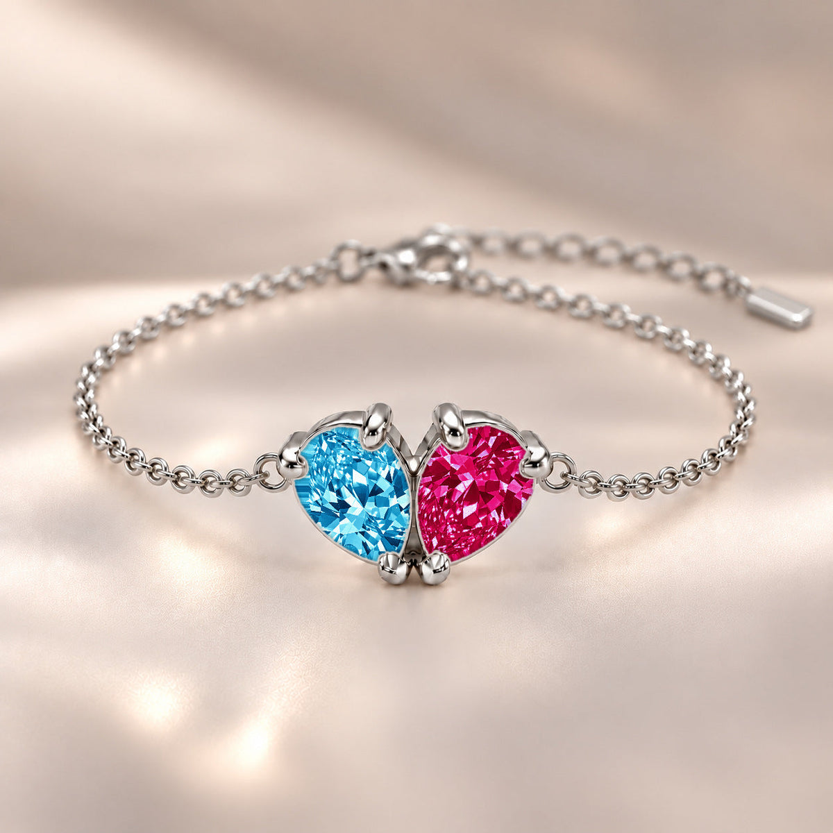 Demi Heart Bracelet - Silver Finish