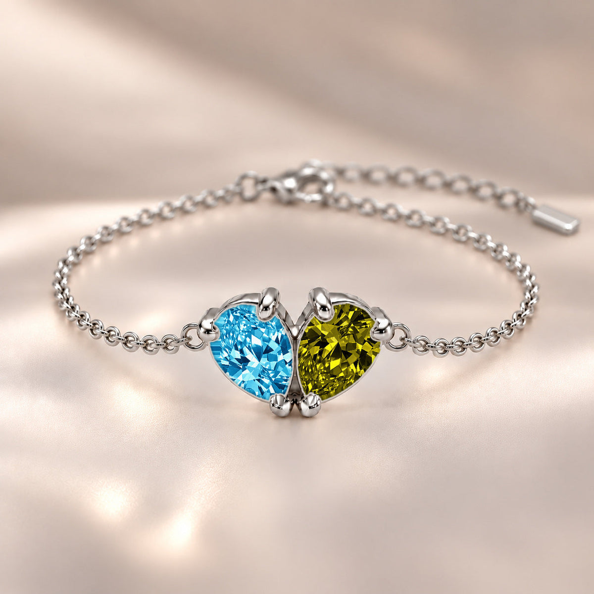 Demi Heart Bracelet - Silver Finish