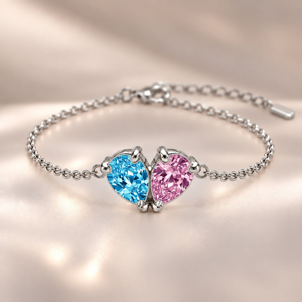 Demi Heart Bracelet - Silver Finish