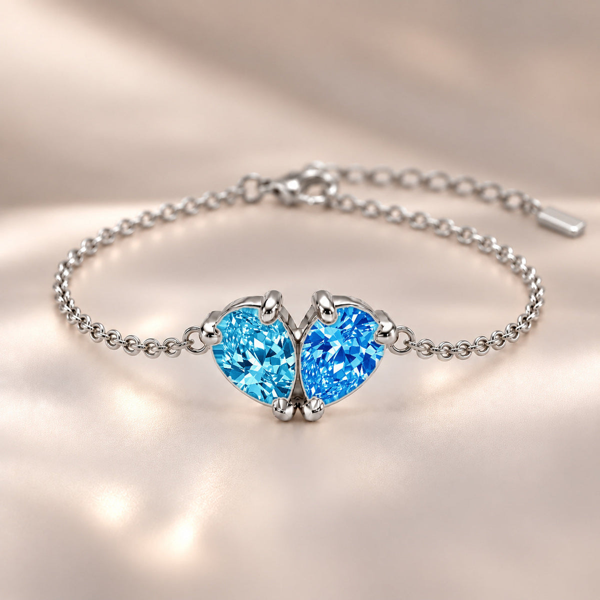 Demi Heart Bracelet - Silver Finish