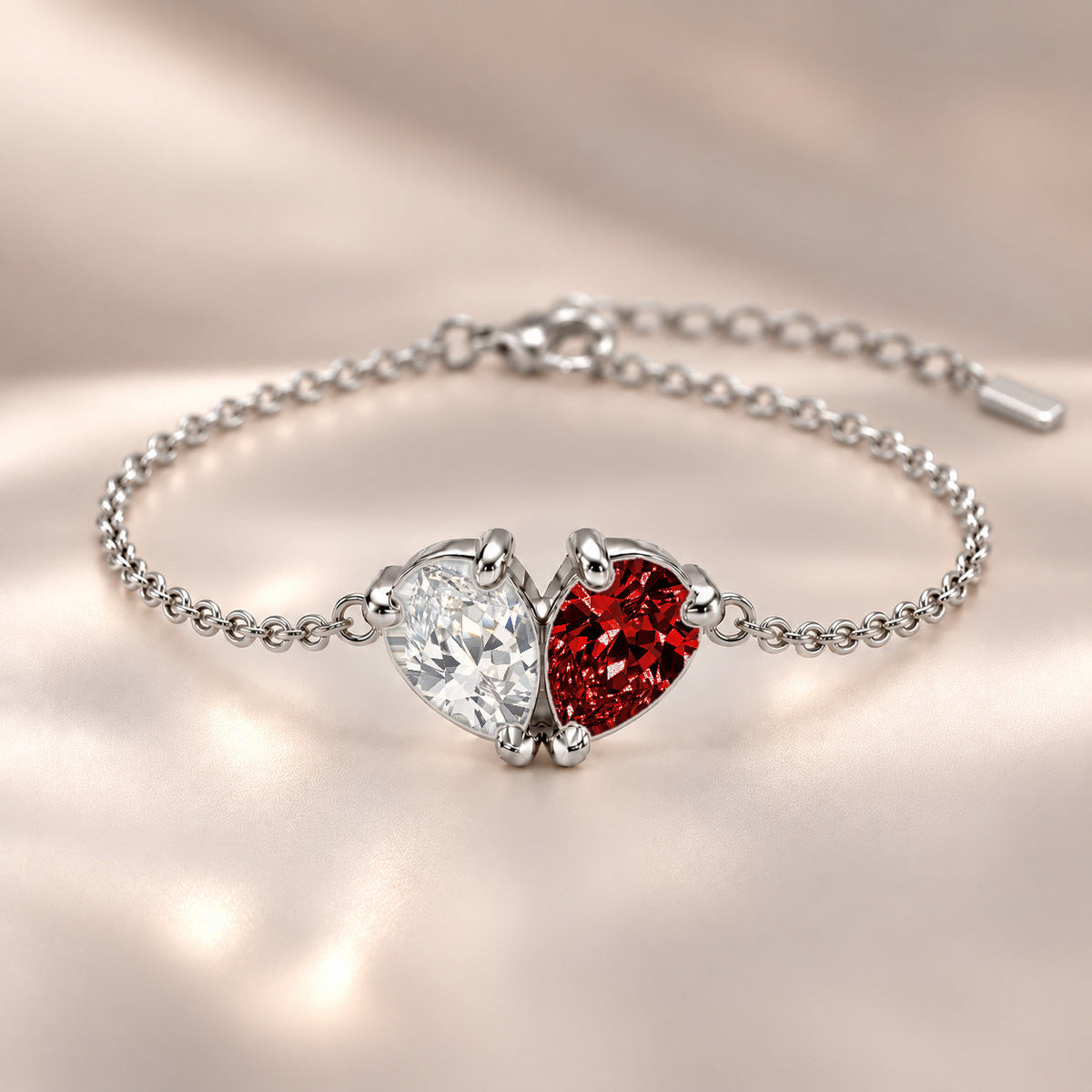 Demi Heart Bracelet - Silver Finish