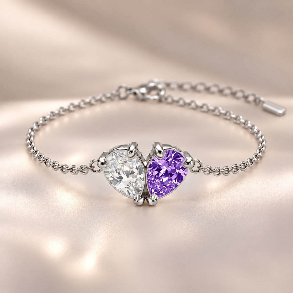 Demi Heart Bracelet - Silver Finish