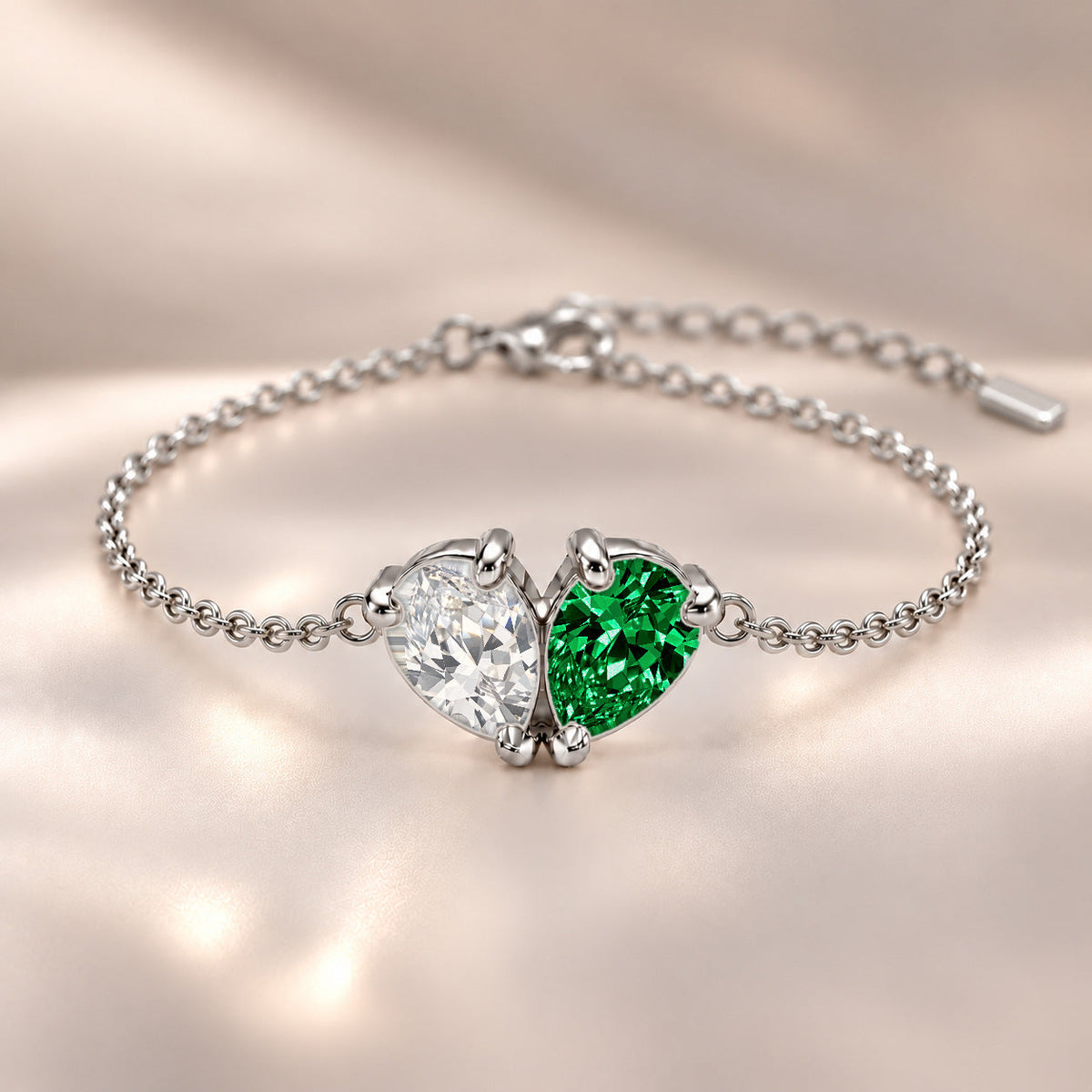Demi Heart Bracelet - Silver Finish