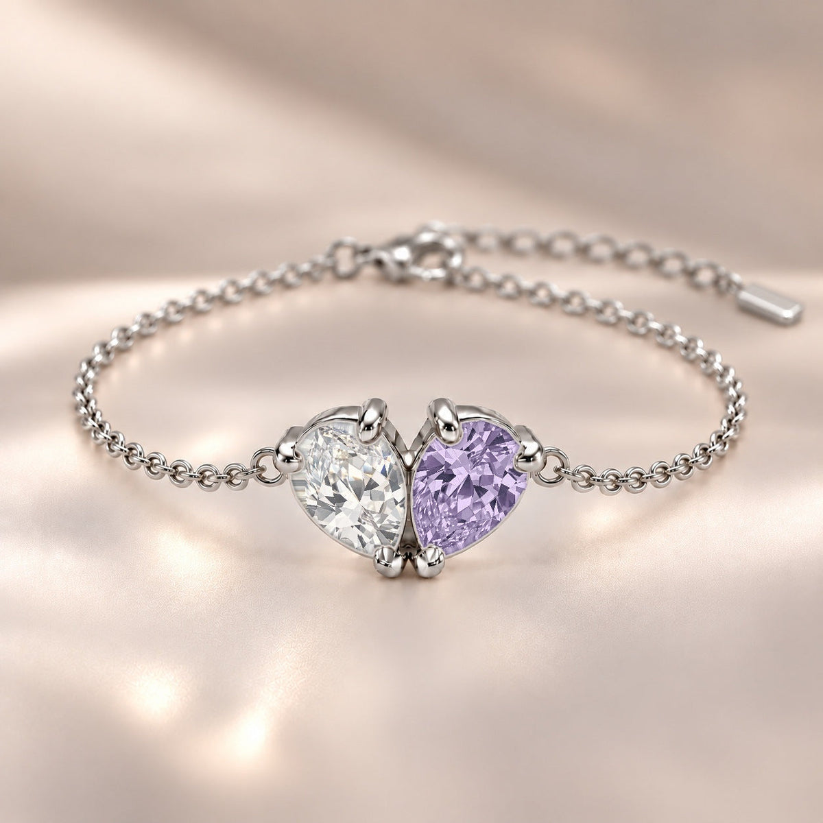 Demi Heart Bracelet - Silver Finish