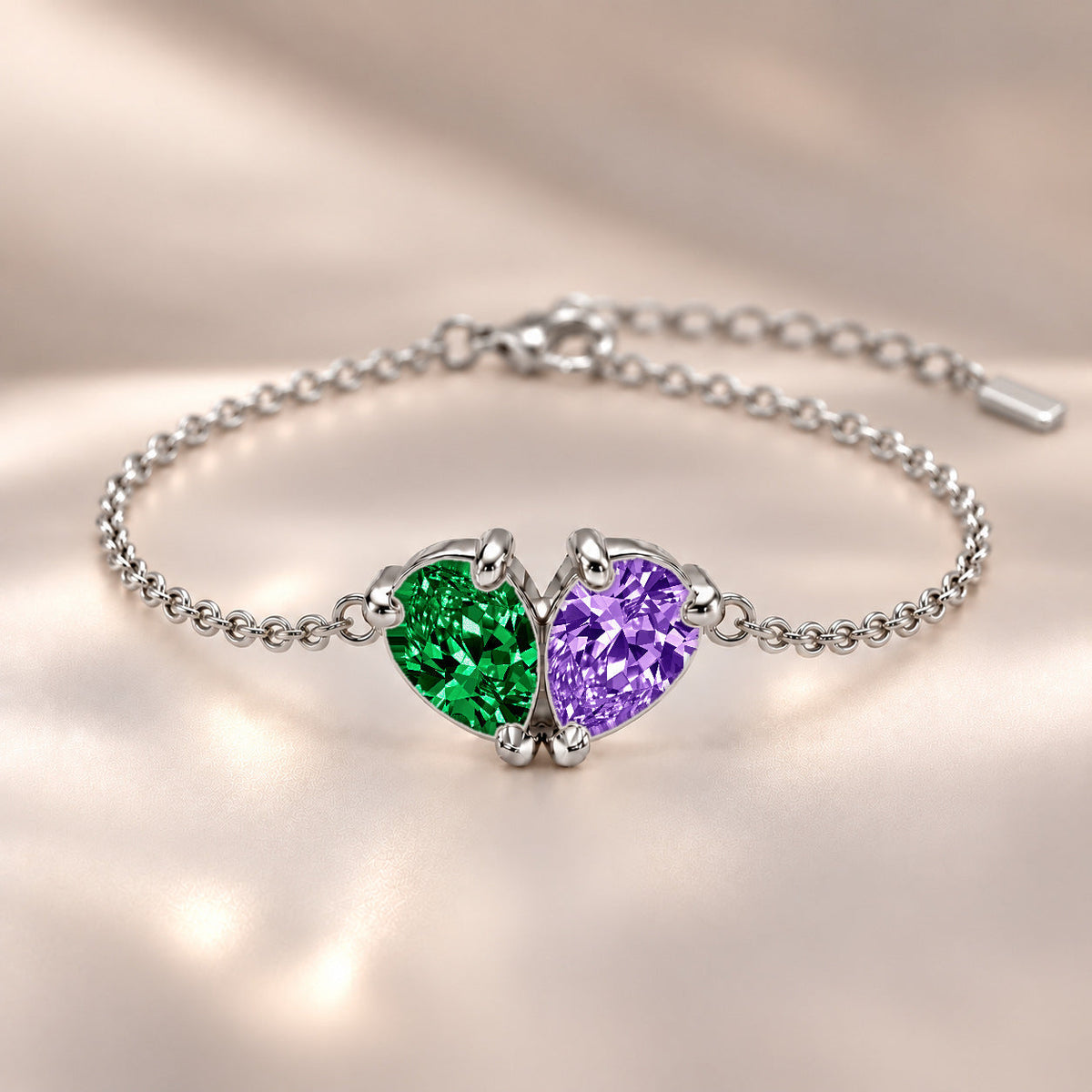 Demi Heart Bracelet - Silver Finish