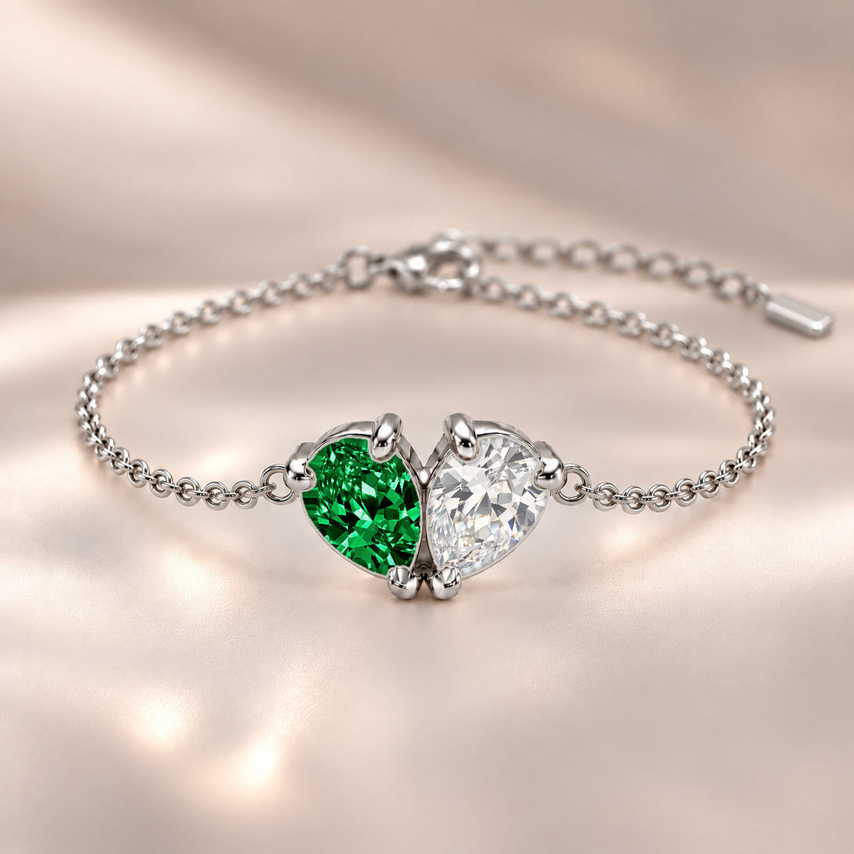 Demi Heart Bracelet - Silver Finish