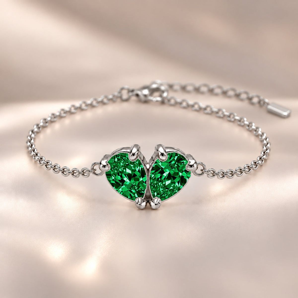 Demi Heart Bracelet - Silver Finish