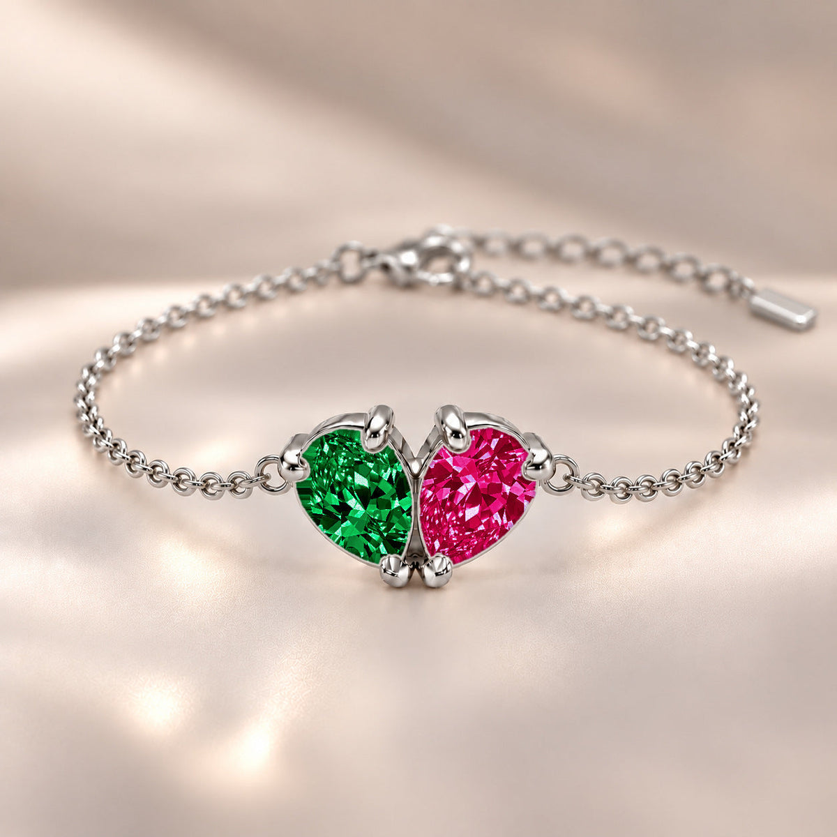 Demi Heart Bracelet - Silver Finish