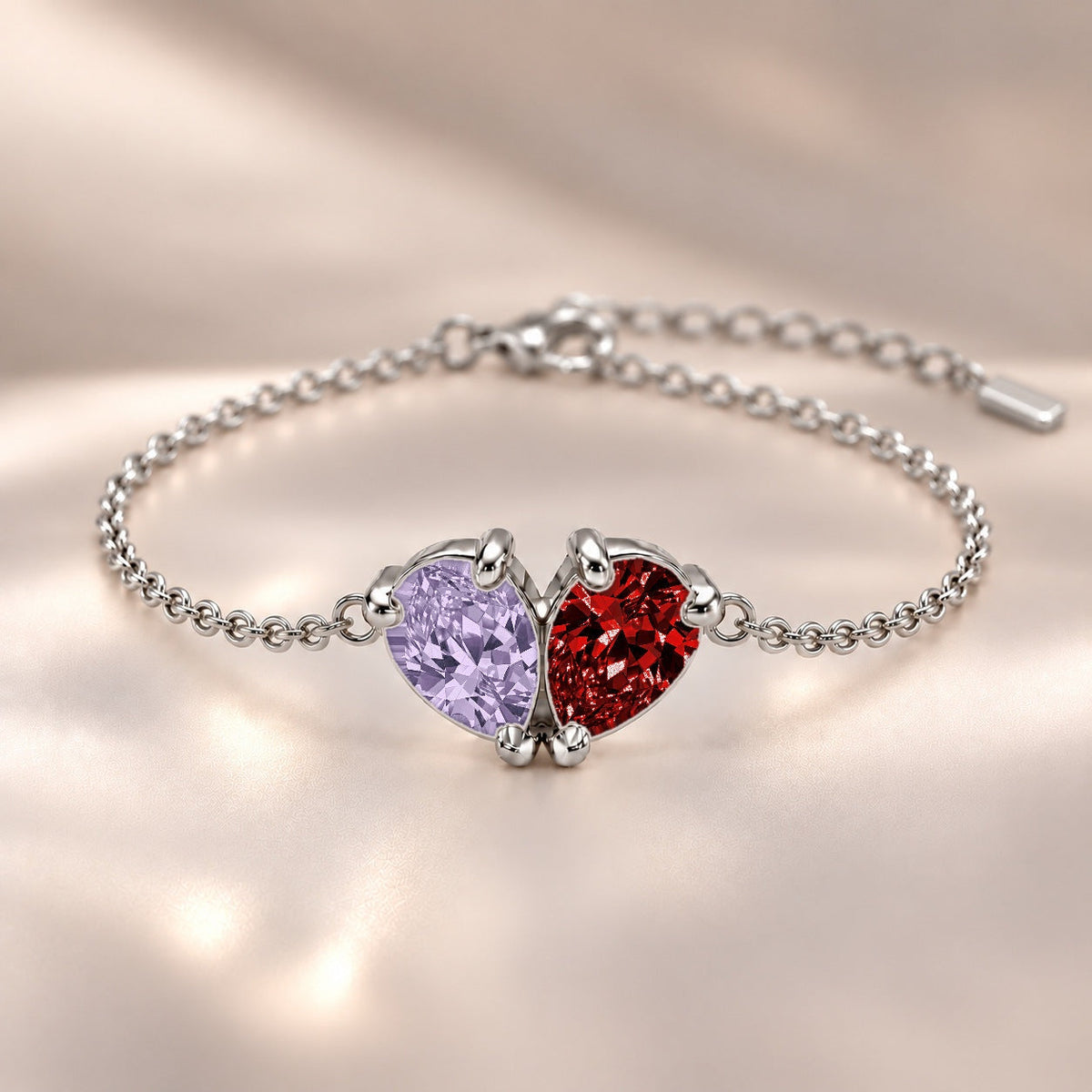 Demi Heart Bracelet - Silver Finish