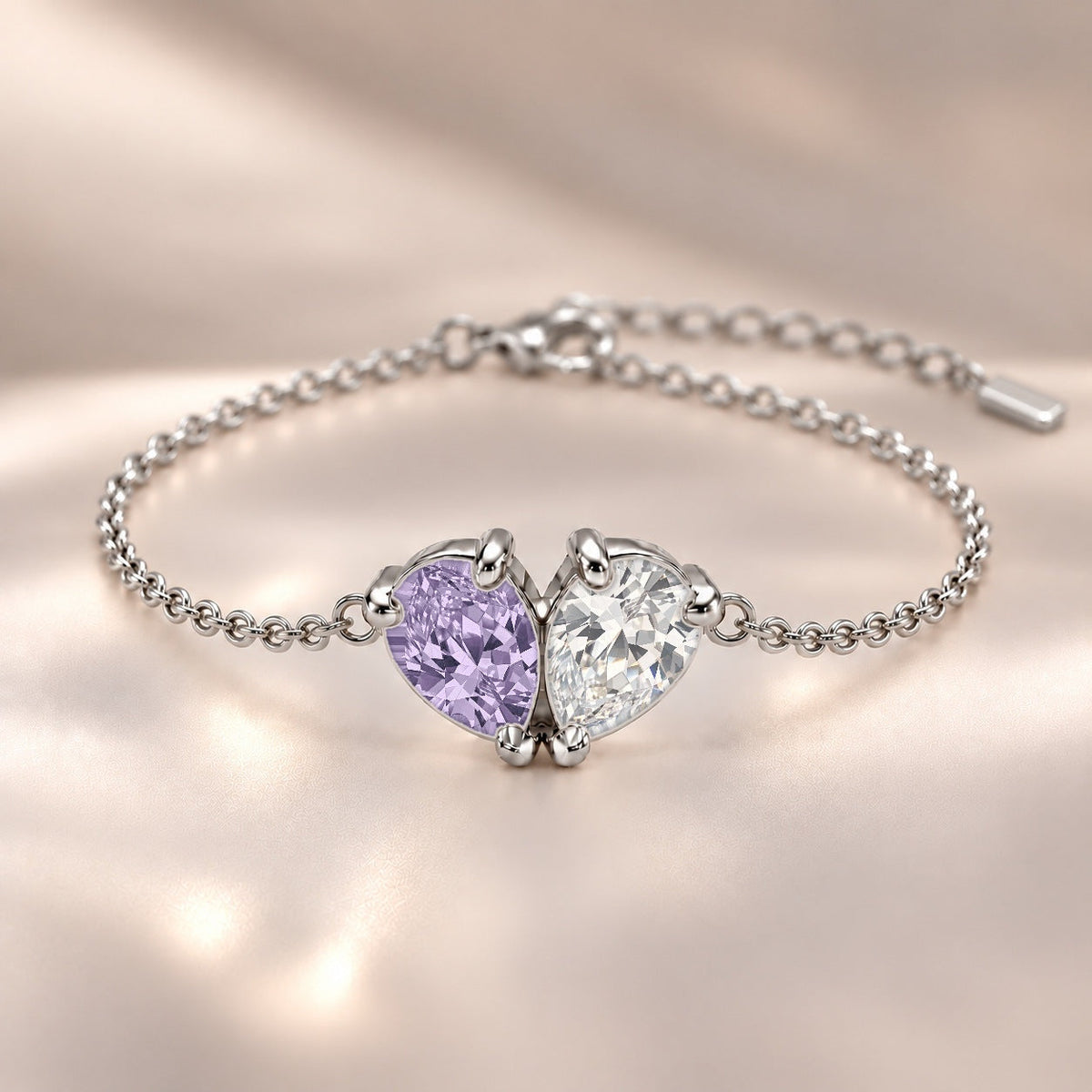 Demi Heart Bracelet - Silver Finish