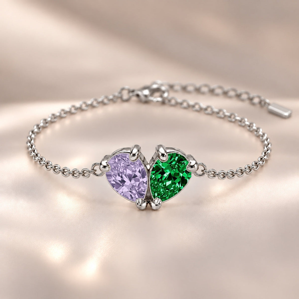 Demi Heart Bracelet - Silver Finish