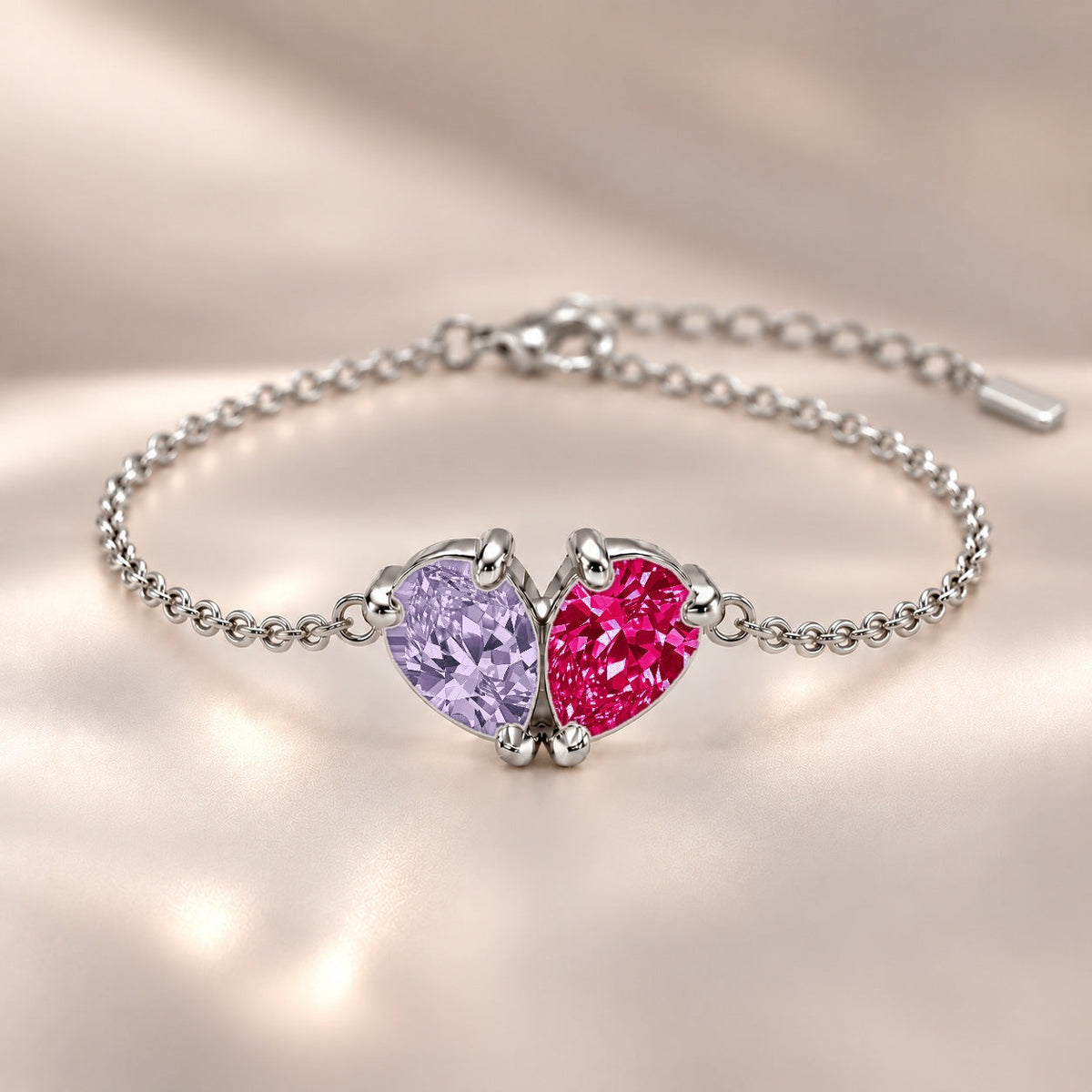 Demi Heart Bracelet - Silver Finish
