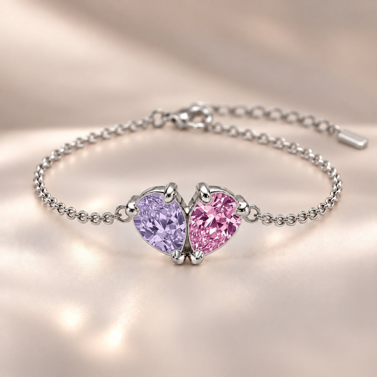Demi Heart Bracelet - Silver Finish