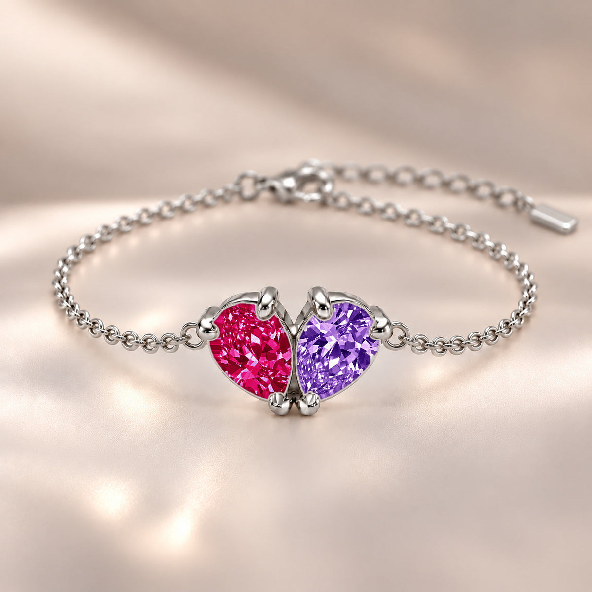 Demi Heart Bracelet - Silver Finish
