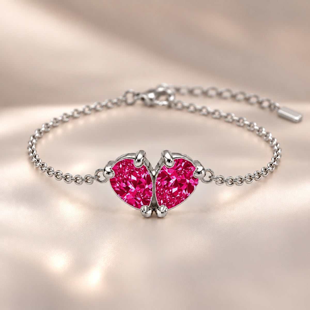 Demi Heart Bracelet - Silver Finish