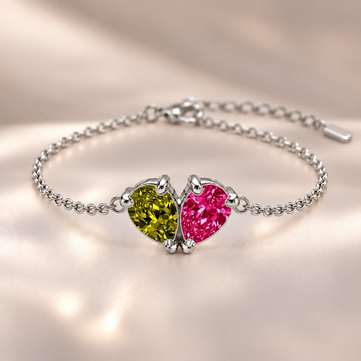 Demi Heart Bracelet - Silver Finish