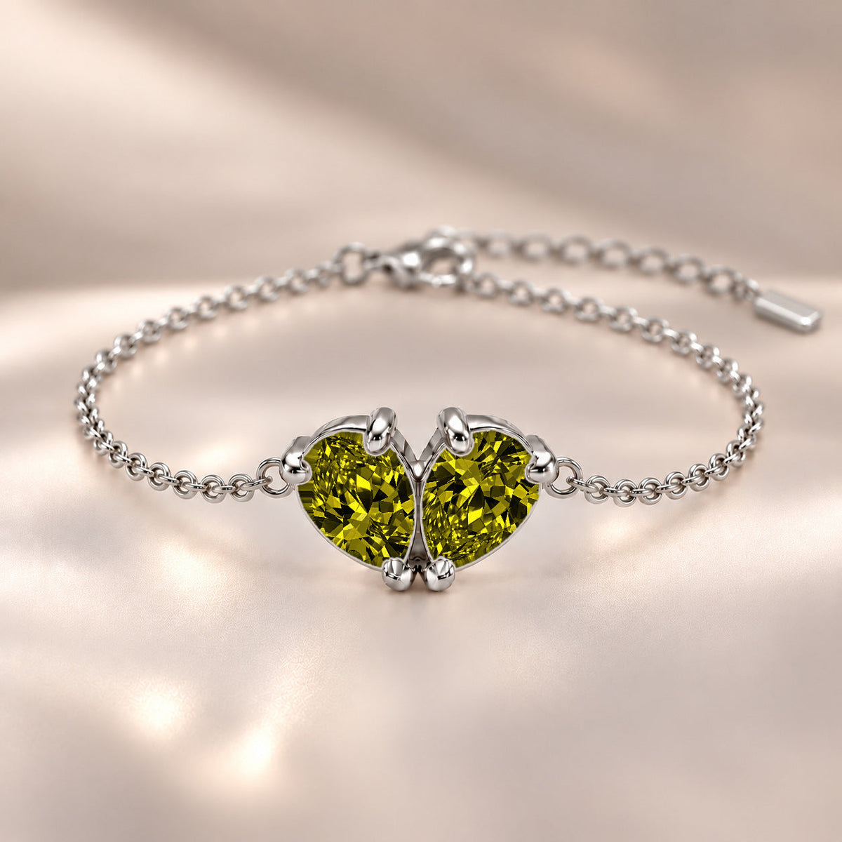 Demi Heart Bracelet - Silver Finish