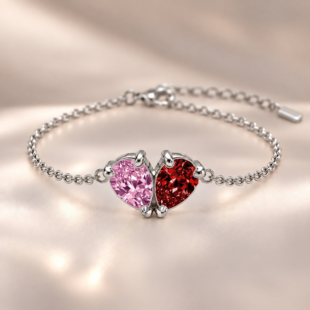 Demi Heart Bracelet - Silver Finish