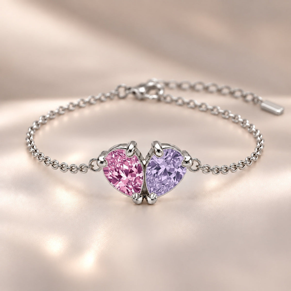 Demi Heart Bracelet - Silver Finish