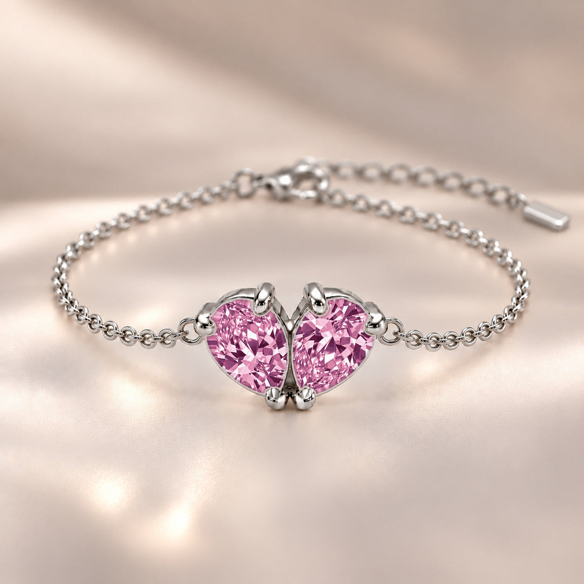 Demi Heart Bracelet - Silver Finish