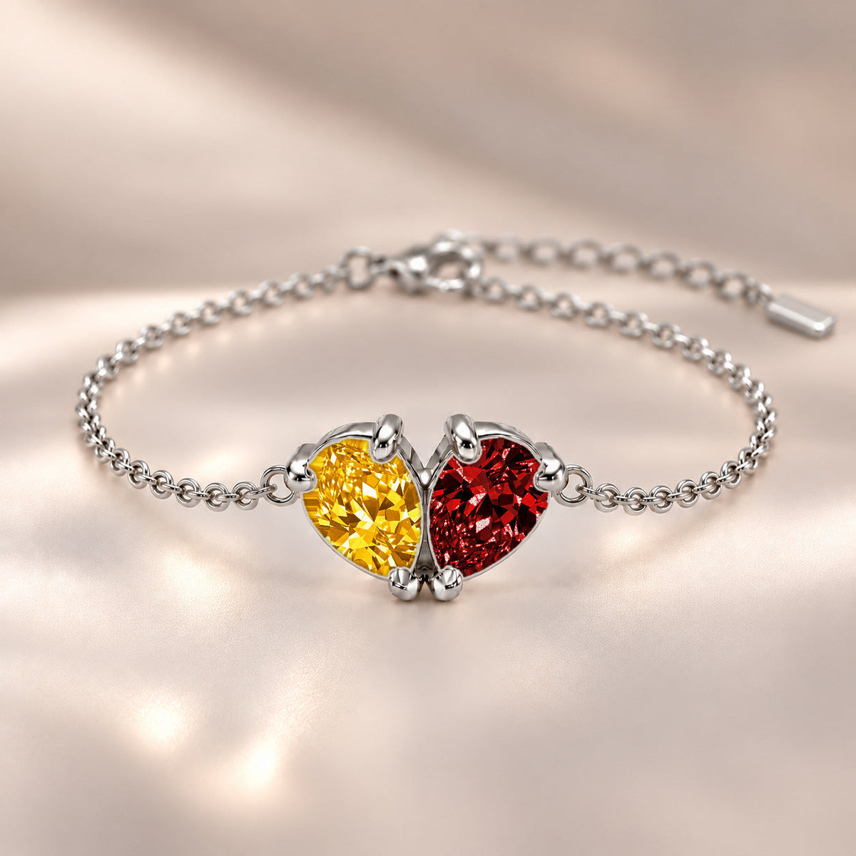 Demi Heart Bracelet - Silver Finish