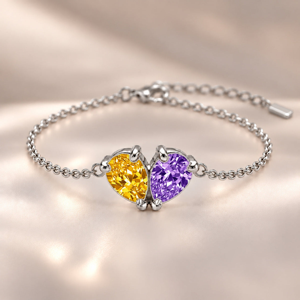 Demi Heart Bracelet - Silver Finish