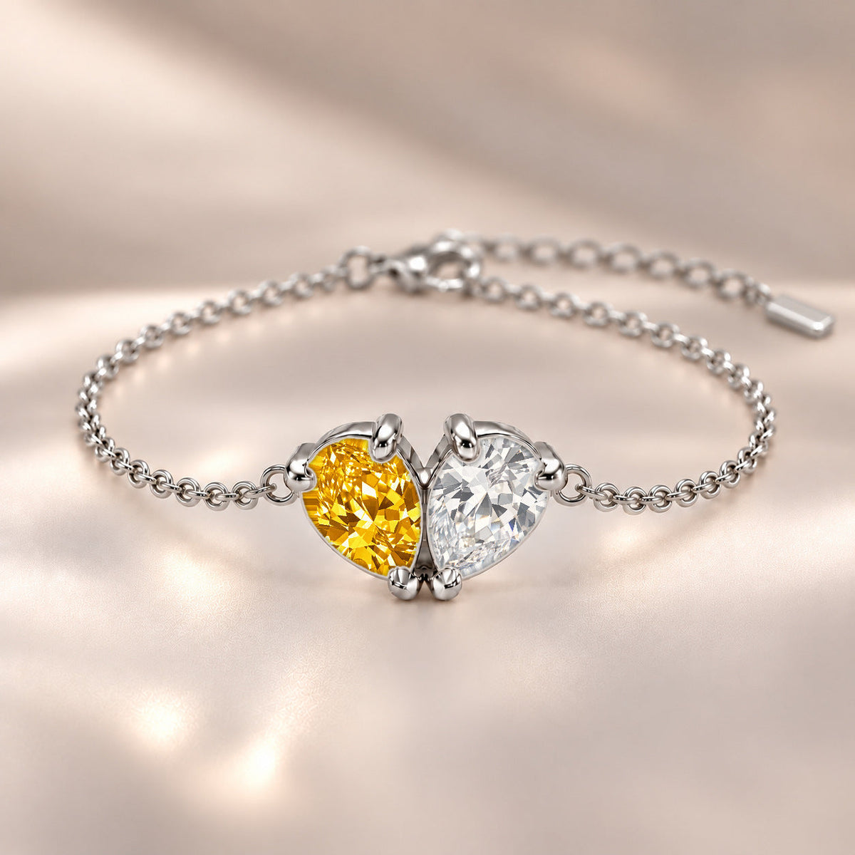 Demi Heart Bracelet - Silver Finish