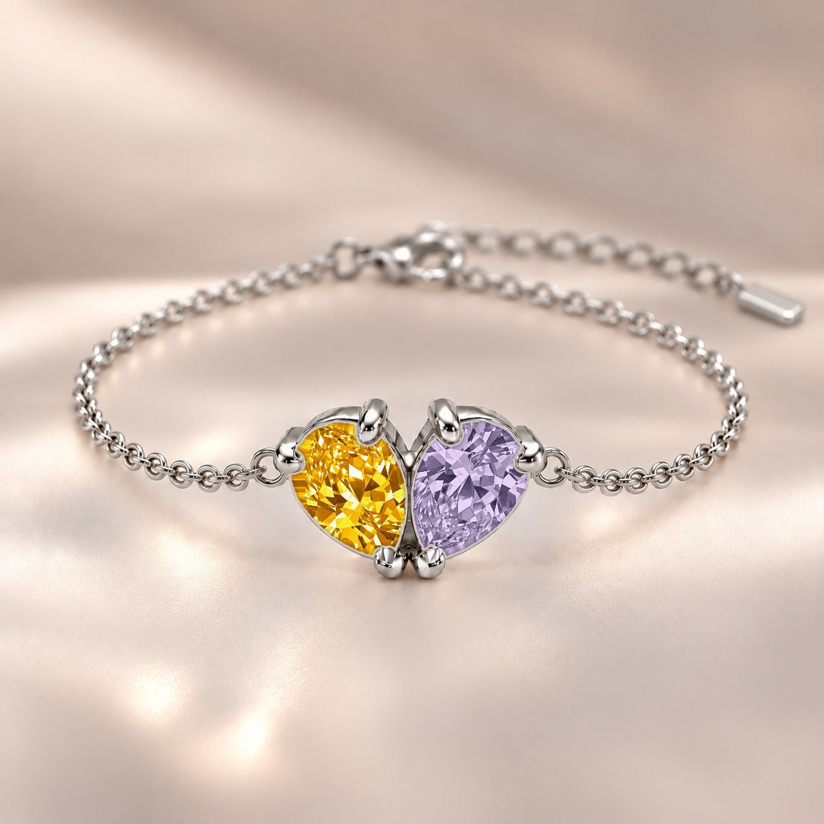 Demi Heart Bracelet - Silver Finish