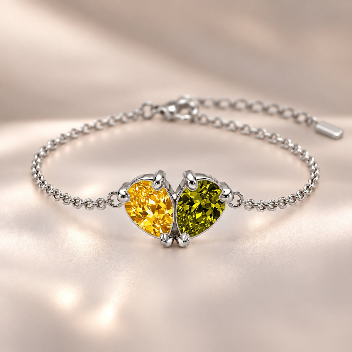 Demi Heart Bracelet - Silver Finish
